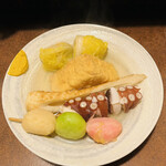 おかめ - ロールキャベツ、厚揚げ、タコ、ちくわ