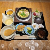 大山鶏と鮮魚 居酒屋 まいか - 鯛カマと生青のりの釜飯 ディナー御膳セット