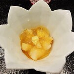 草庵 鍋島 - 夕食（草庵 鍋島）：あこや貝 土佐酢ジュレ