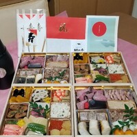 馳走 啐啄一十  - お節は1つ税込54,000円×1箱を2セット
                    お酒
                    ①インフィニット・エイト・アルティメイト・リミテッド2003(シャンパーニュ、フランス)
                    ②新政 瑠璃（ラピス）LapisLazuli(秋田)