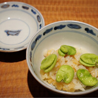 酒事と飯事 黄瀬戸 - おしのぎ・小柱ご飯
