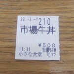 小さな食堂 ヒロ - 食券(2022.03.07)