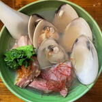 らーめん　かねかつ - 期間限定 はまぐりのらーめん 1600円　得肉三昧トッピング