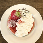 喫茶店 粒 - 苺パンナコッタ   真上