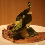 RISTORANTE IL NODO - 小坪漁港の鰆 渡辺農園の小松菜6変化 小田原志村さんの黒米粉”湘南クレープ”アップ