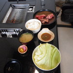 焼肉松坂 - 焼き肉３種のランチ