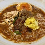 チリトマ ラーメン THANK - チリトマラーメンにチーズライス投入