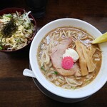 秋刀魚煮干し蕎麦 高倉 - 秋刀魚煮干し蕎麦　850円＋チャーシュー丼　300円