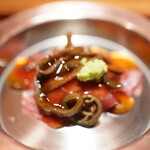 神楽坂 石かわ - 黒毛和牛、干しゼンマイ、胡麻豆腐