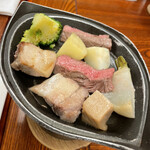 湯沢東映ホテル - 深雪もち豚の低温調理と牛ステーキの盛り合わせ