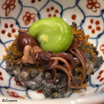 御料理 寺沢 - 蚕豆と蛍烏賊の飯蒸し