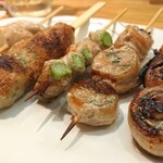 Kushidori - 豚味噌海苔巻〜豚しそ巻〜豚アスパラ巻〜新生姜豚巻〜南蛮つくね