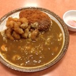 CoCo壱番屋 - 深夜のココイチ、エビ三昧カレー、チーズ、温玉トッピング(^-^)