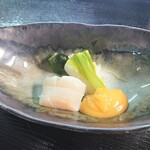 なか安 - 帆立とうるいの酢味噌添え