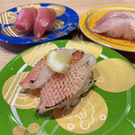 北陸金沢まわる寿し もりもり寿し - （確か）金目鯛の炙り寿司