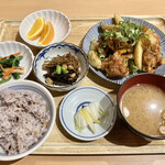 Sachifukuya - 鶏の黄金唐揚と温野菜のねぎ香味たれ