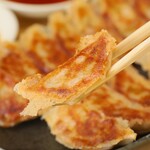 餃子歩兵 - 料理写真:[ぎょうざ]　
国産にんにく、新鮮なにらを使用した本格ぎょうざ。
しっかりとした味ながら、パリッと軽い食感で、ついつい後を引くおいしさです。