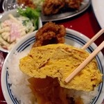 かっぽうぎ - 三品定食650円(鶏の唐揚)