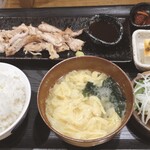 鶏炭火焼 居酒屋 一八 - せせり鉄板塩焼定食