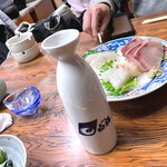 Ebiguruma - あん肝とお刺身と来たら、やはり日本酒でしょ！！　(*￣∇￣*) ｴﾍﾍ