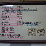 あほだら亭 - テーブル横の小さなメニュー。