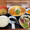 Machikadoya - かつおたたき＆鶏かつとじ定食820円