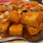 一二三凱旋楼 - 揚げ豆腐の四川風炒め(480円)