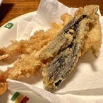 銀座ハゲ天 - 料理写真:鱚、海老天、茄子