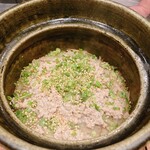 Nihon Ryouriyano Maru - 新ごぼうと鶏そぼろの土鍋ご飯