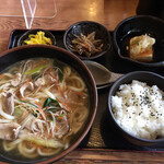 手打ちうどん 一心 和田山店 - 鴨なんばんうどん定食