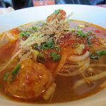 ピリ辛挽肉と厚揚げのフォー