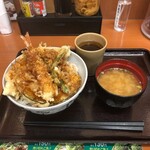 Tendon Tenya - 天丼大盛(味噌汁付)580円