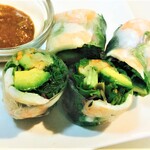 Shrimp and avocado spring rolls