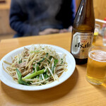 てっぺい - ブタニラ炒め単品&ビール