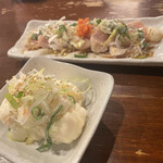 バカ息子 長男  - ポテサラと鶏のたたき