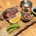 和の厨 初花 - 岩手・短角牛マルシンのステーキ(¥1800)