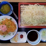 そば処 志のぶ - 料理写真:ざるラーメンと鶏天丼セット
