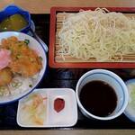Soba Dokoro Shinobu - ざるラーメンと鶏天丼セット