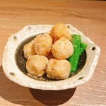 Deep-fried taro cooked in dashi soup