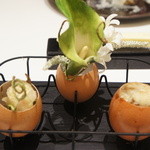 フロリレージュ - おまけ：フォアグラの角切りがごろごろ入ったオニオングラタンスープ（2012/4）