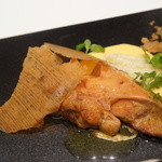 フロリレージュ - フォアグラのポワレと新玉葱のヴァリエーション（2012/4）
      