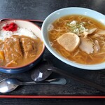 そば処おお山 - カツカレーラーメンセット　１２００円