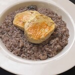 Red wine risotto using all of the monkfish
