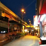 十八番 - 店は昭和通り沿いに有ります。頭上の高速道路で常に暗い。