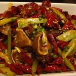 逸品火鍋 - 活イソツブ貝の辛炒め：１３８０円(2013/1)