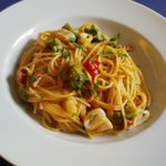 ヤリイカとブロッコリーのトマトソーススパゲティー☆