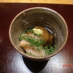 神保町 傳 - お刺身には青のり等のあんがかけてありました＾＾