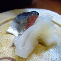 魚めし 竹亭 - 刺身（気仙沼秋刀魚、師崎烏賊）