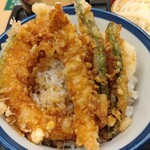 天丼てんや - ランチセット 天丼（海老、いか、れんこん、かぼちゃ、いんげん）