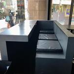 SanktGallen TAP ROOM - おっさん一人なのに、このシート使っていいとのことで（あんな客層がと、店に申し訳ないけど）